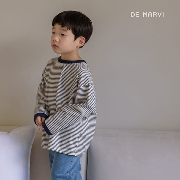 DE MARVI - Korean Children Fashion - #Kfashion4kids - Colored Stripe Tee
