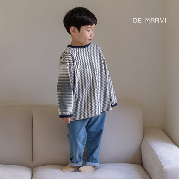 DE MARVI - Korean Children Fashion - #Kfashion4kids - Colored Stripe Tee - 2