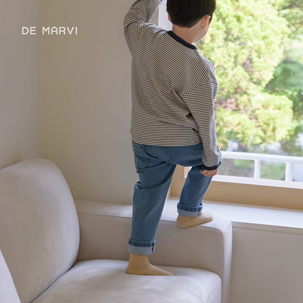 DE MARVI - Korean Children Fashion - #Kfashion4kids - Colored Stripe Tee - 6