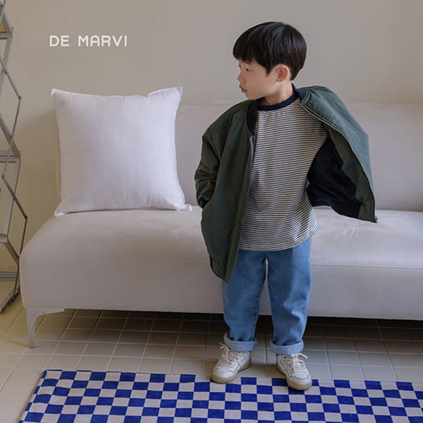 DE MARVI - Korean Children Fashion - #Kfashion4kids - Colored Stripe Tee - 8