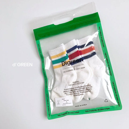 DIGREEN - Korean Children Fashion - #Kfashion4kids - Monami Socks [set of 3] - 11