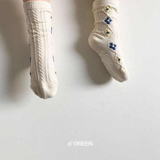 DIGREEN - Korean Children Fashion - #Kfashion4kids - Flower Socks Socks [set of 3] - 10