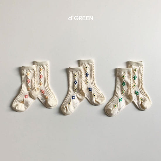DIGREEN - Korean Children Fashion - #Kfashion4kids - Flower Socks Socks [set of 3] - 4