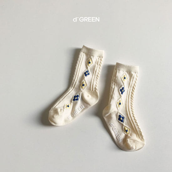DIGREEN - Korean Children Fashion - #Kfashion4kids - Flower Socks Socks [set of 3] - 7