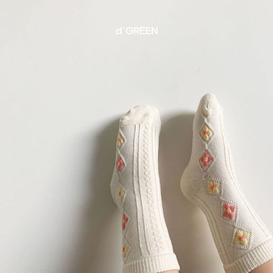 DIGREEN - Korean Children Fashion - #Kfashion4kids - Flower Socks Socks [set of 3] - 9