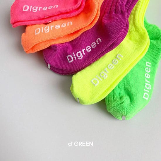 DIGREEN - Korean Children Fashion - #Kfashion4kids - Neon Socks [set of 5] - 10