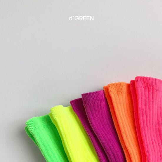 DIGREEN - Korean Children Fashion - #Kfashion4kids - Neon Socks [set of 5] - 3