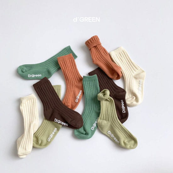 DIGREEN - Korean Children Fashion - #Kfashion4kids - Pistachio Socks [set of 5] - 4