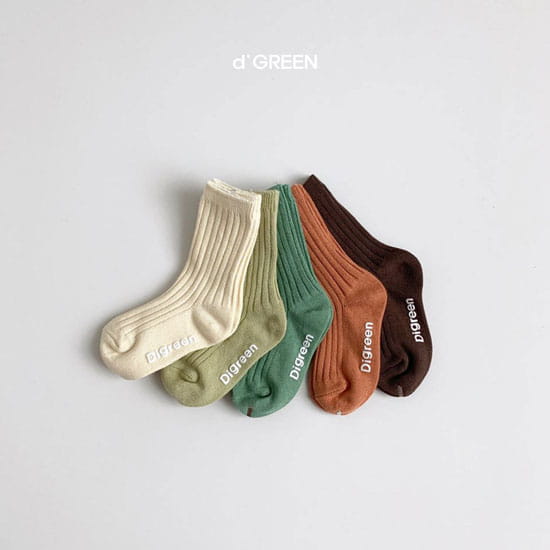 DIGREEN - Korean Children Fashion - #Kfashion4kids - Pistachio Socks [set of 5] - 5