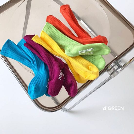 DIGREEN - Korean Children Fashion - #Kfashion4kids - Vivid Socks [set of 5]