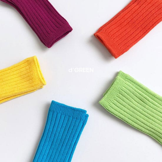 DIGREEN - Korean Children Fashion - #Kfashion4kids - Vivid Socks [set of 5] - 5