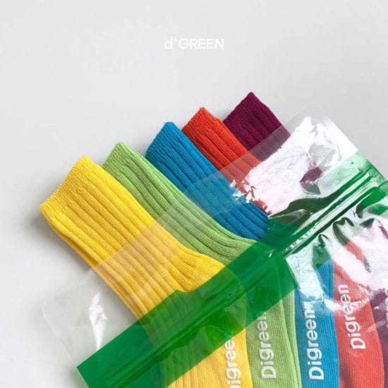 DIGREEN - Korean Children Fashion - #Kfashion4kids - Vivid Socks [set of 5] - 8
