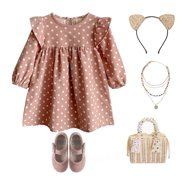 EEPPLE - Korean Children Fashion - #Kfashion4kids - Ruffle Dot One-piece
