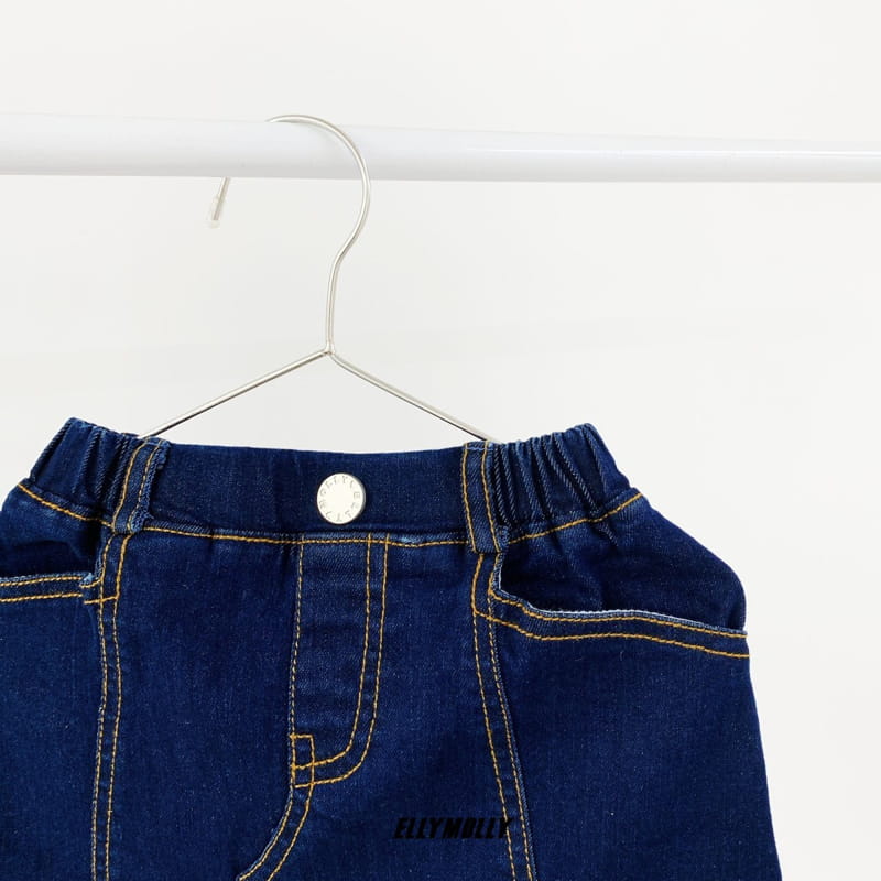 ELLYMOLLY - Korean Children Fashion - #Kfashion4kids - Unbalance Denim Skirt - 3