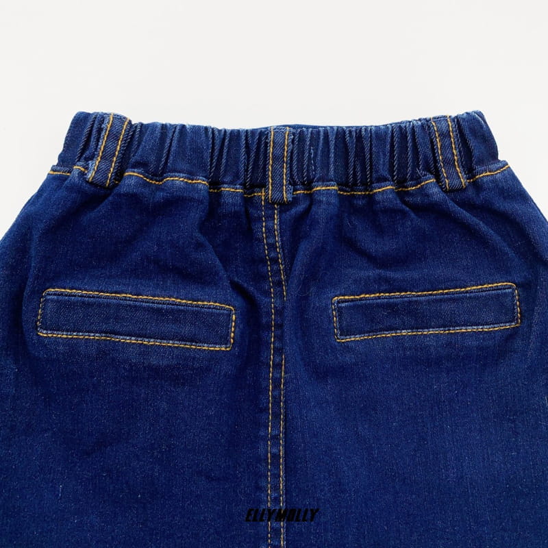 ELLYMOLLY - Korean Children Fashion - #Kfashion4kids - Unbalance Denim Skirt - 6