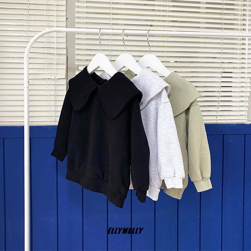 ELLYMOLLY - Korean Children Fashion - #Kfashion4kids - Point Collar Sweatshirt - 3