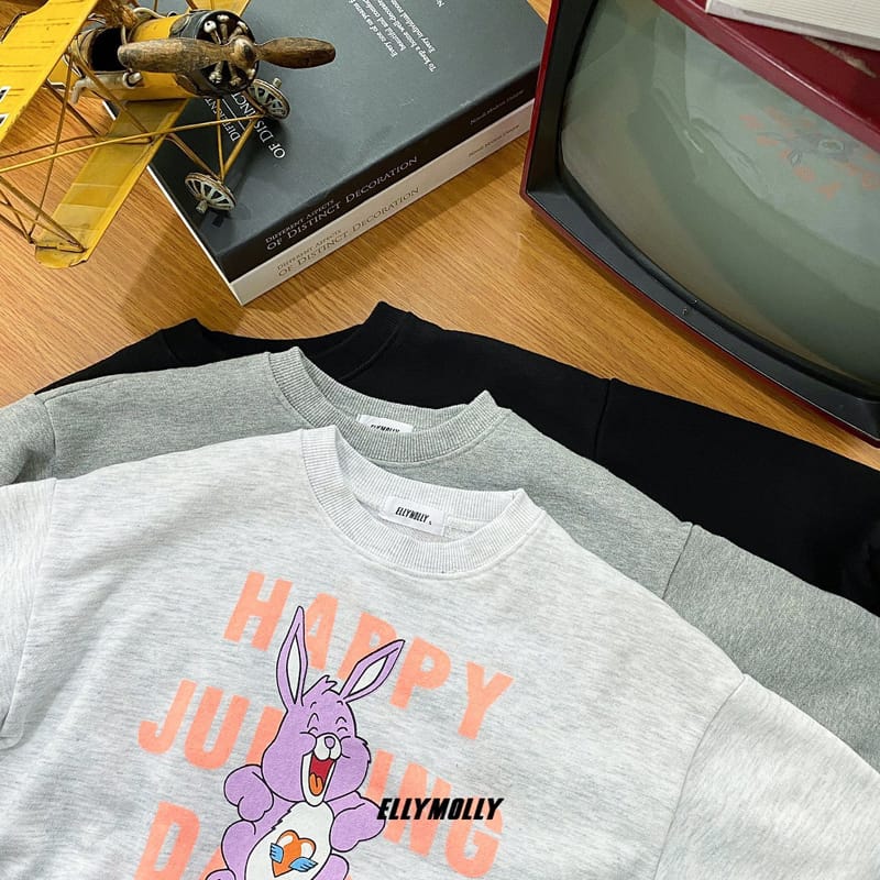 ELLYMOLLY - Korean Children Fashion - #Kfashion4kids - Happy Rabbit Sweatshirt - 10