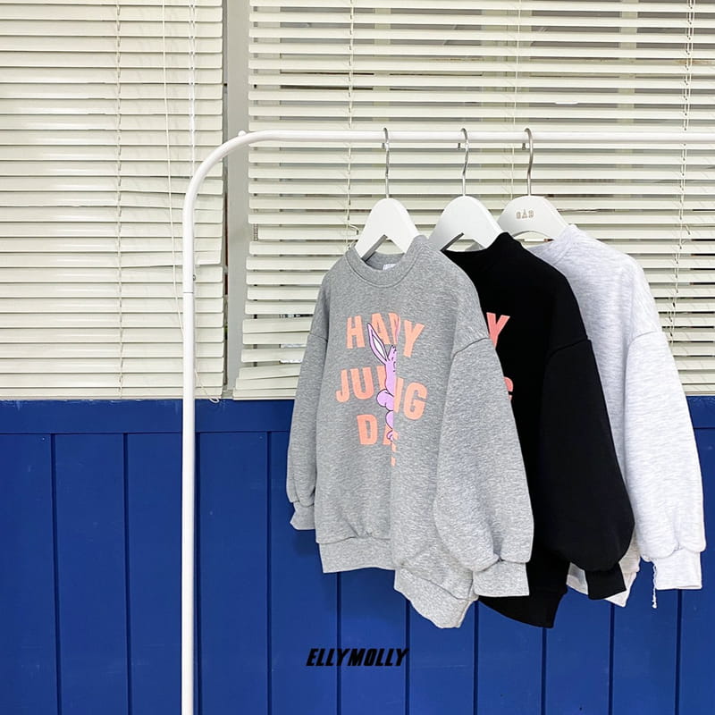 ELLYMOLLY - Korean Children Fashion - #Kfashion4kids - Happy Rabbit Sweatshirt - 3