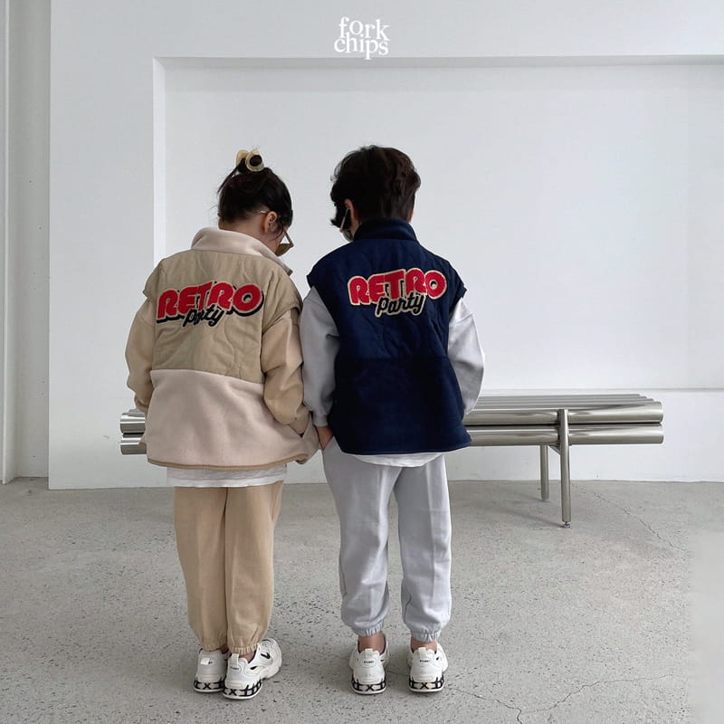 FORK CHIPS - Korean Children Fashion - #Kfashion4kids - Retro Fleeced Vest