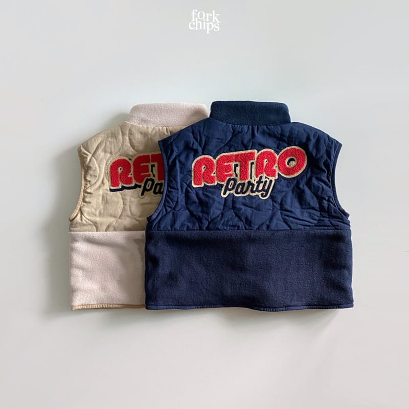 FORK CHIPS - Korean Children Fashion - #Kfashion4kids - Retro Fleeced Vest - 2