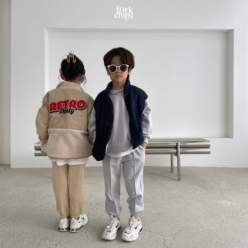 FORK CHIPS - Korean Children Fashion - #Kfashion4kids - Retro Fleeced Vest - 6