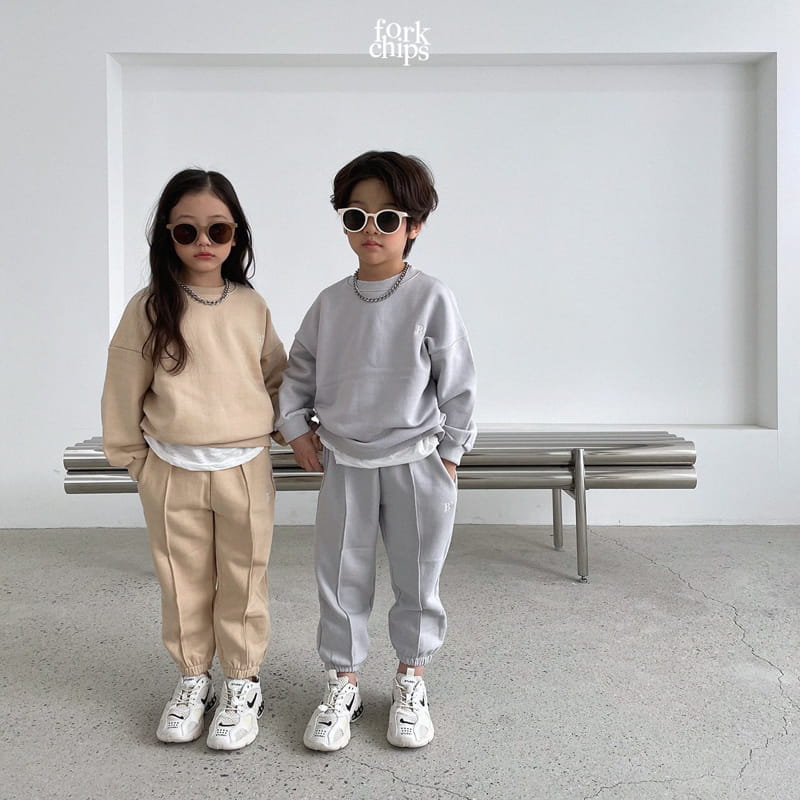 FORK CHIPS - Korean Children Fashion - #Kfashion4kids - Moment Embroidery Top Boottom Set - 3