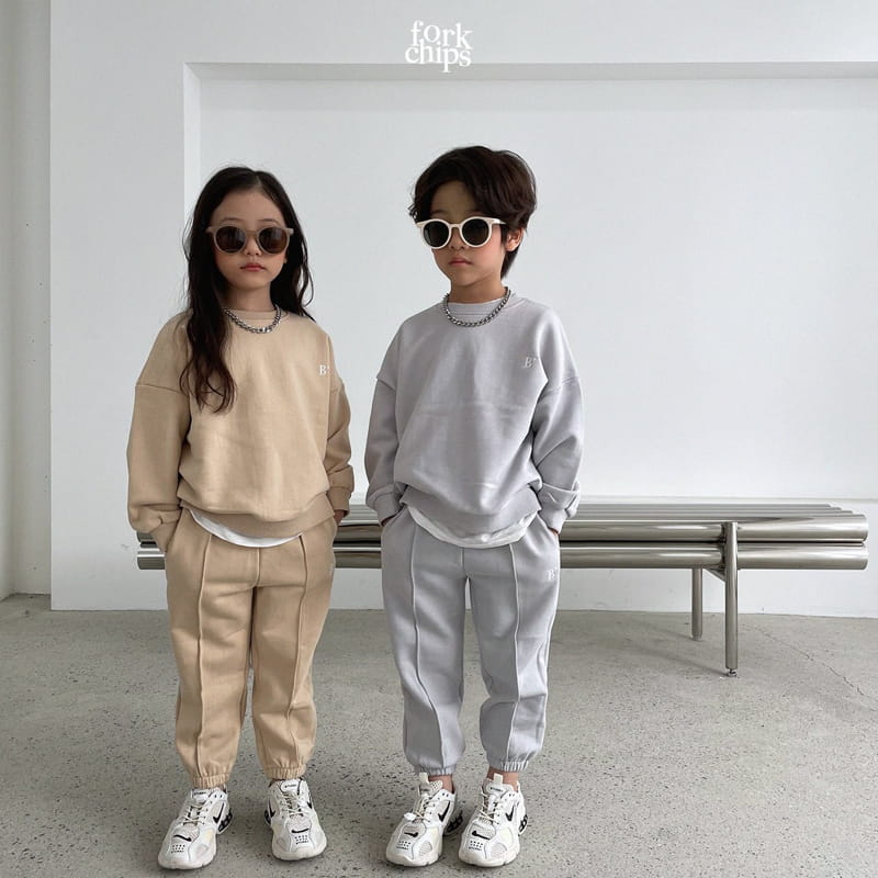 FORK CHIPS - Korean Children Fashion - #Kfashion4kids - Moment Embroidery Top Boottom Set - 5