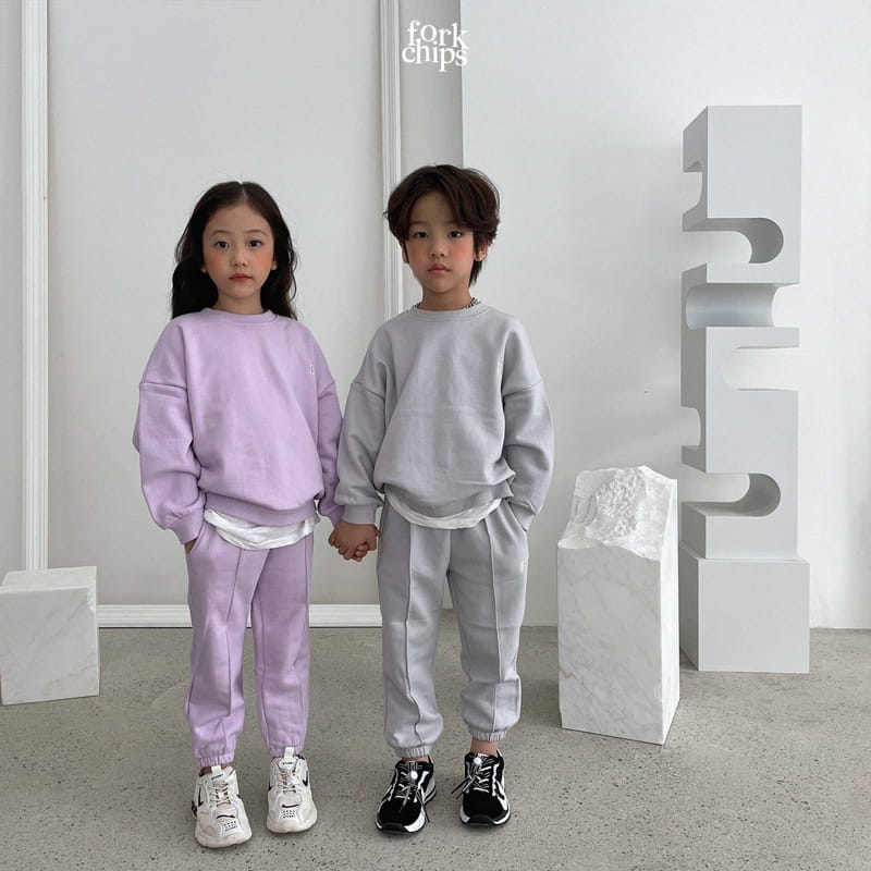 FORK CHIPS - Korean Children Fashion - #Kfashion4kids - Moment Embroidery Top Boottom Set - 8