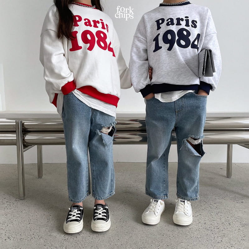 FORK CHIPS - Korean Children Fashion - #Kfashion4kids - Allen Slit Jeans