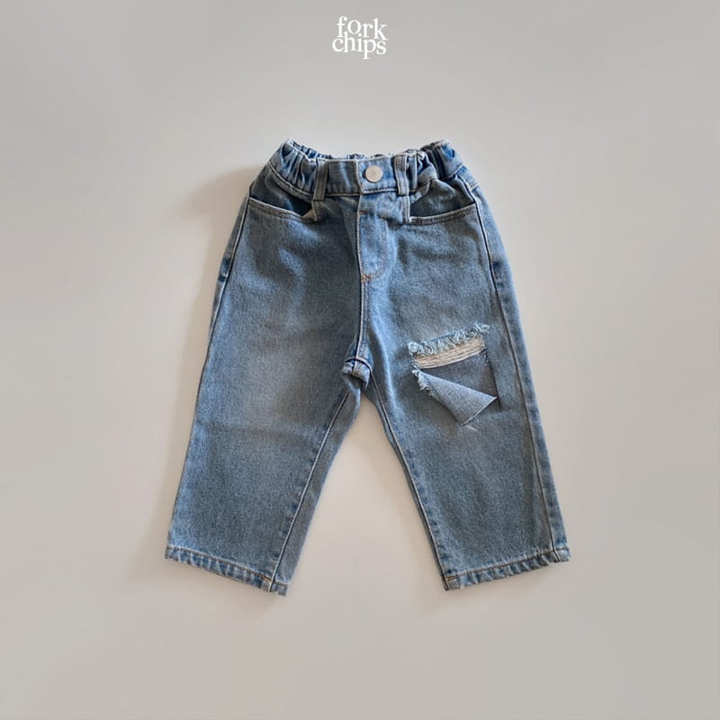 FORK CHIPS - Korean Children Fashion - #Kfashion4kids - Allen Slit Jeans - 2