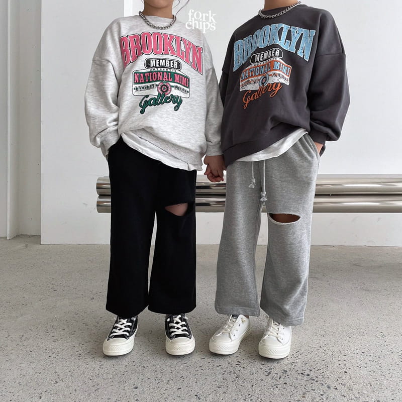 FORK CHIPS - Korean Children Fashion - #Kfashion4kids - Cutting Terry Pants