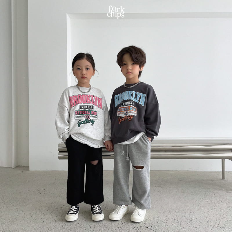 FORK CHIPS - Korean Children Fashion - #Kfashion4kids - Cutting Terry Pants - 3