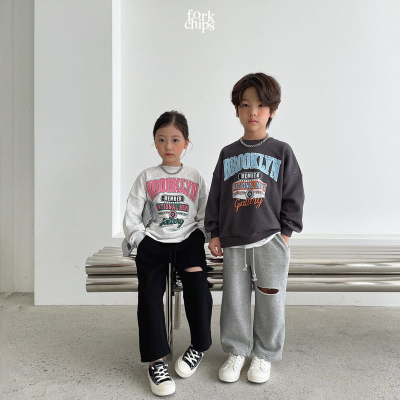FORK CHIPS - Korean Children Fashion - #Kfashion4kids - Cutting Terry Pants - 4