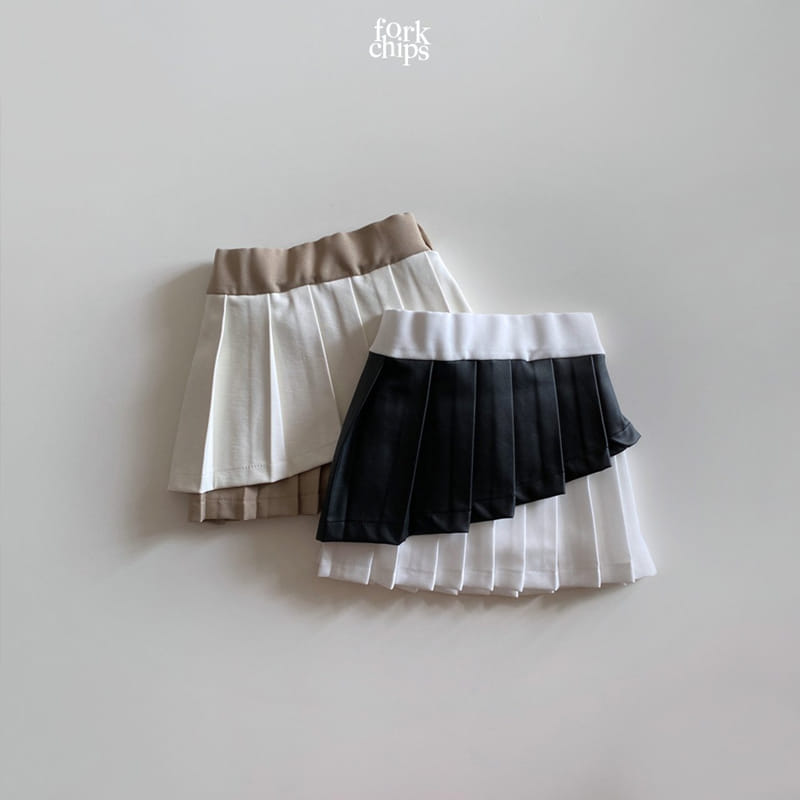 FORK CHIPS - Korean Children Fashion - #Kfashion4kids - Random Pleats Skirt Pants - 2