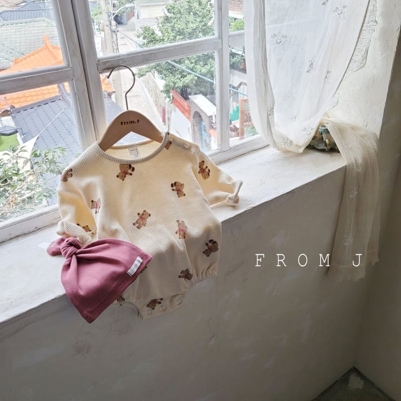 FROM J - Korean Children Fashion - #Kfashion4kids - Waffle Bear Romper - 12