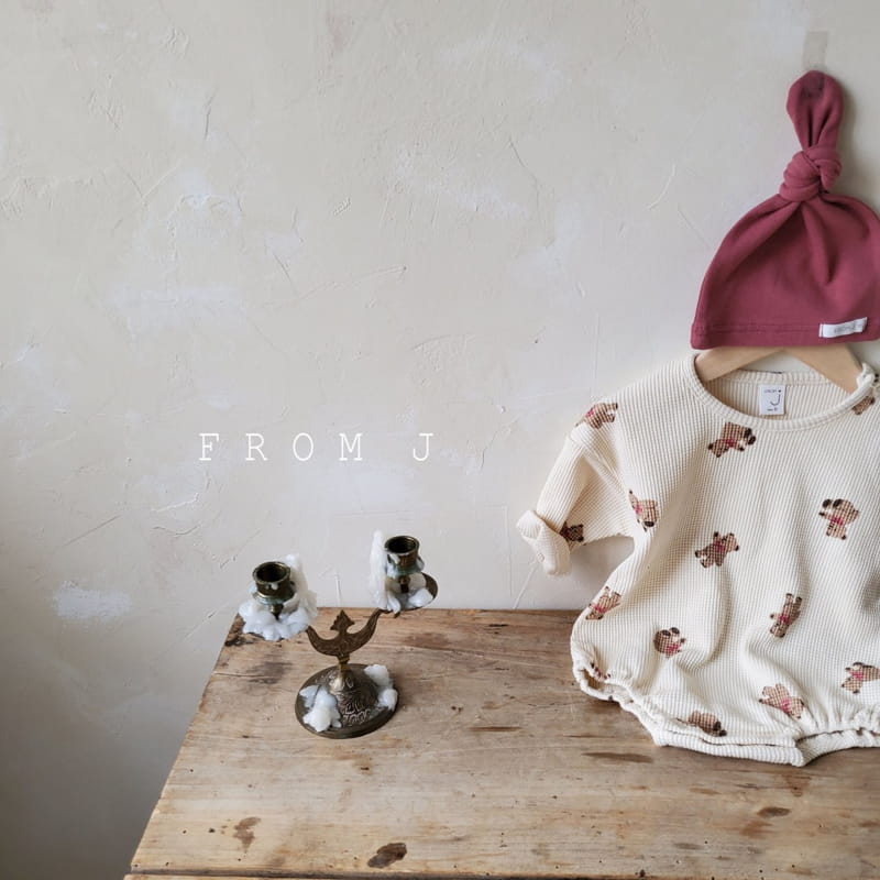 FROM J - Korean Children Fashion - #Kfashion4kids - Waffle Bear Romper - 3