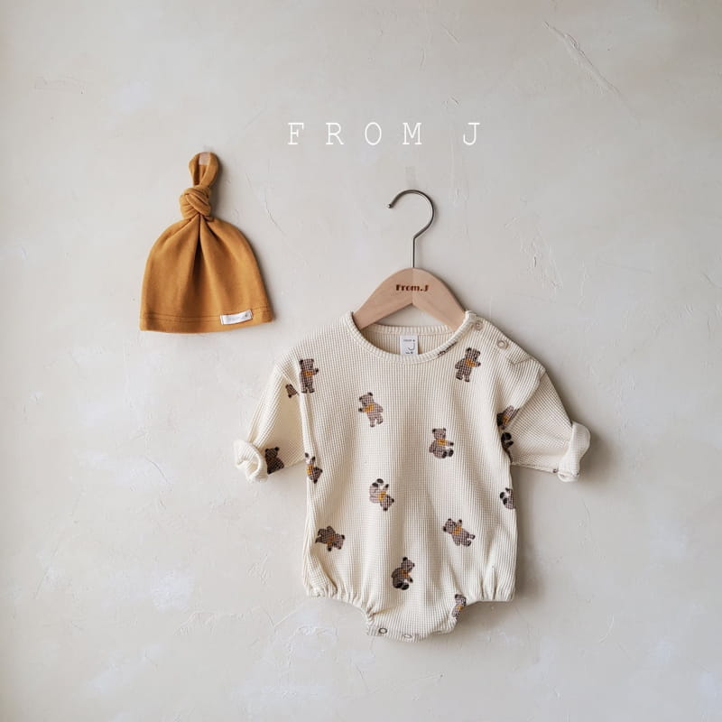 FROM J - Korean Children Fashion - #Kfashion4kids - Waffle Bear Romper - 5