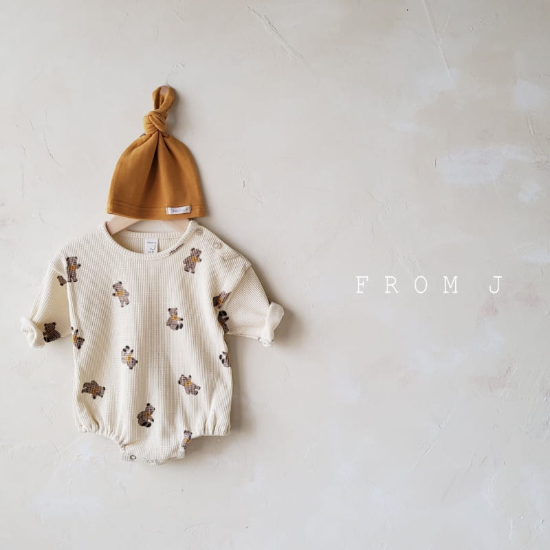 FROM J - Korean Children Fashion - #Kfashion4kids - Waffle Bear Romper - 6