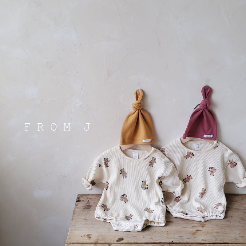 FROM J - Korean Children Fashion - #Kfashion4kids - Waffle Bear Romper - 8