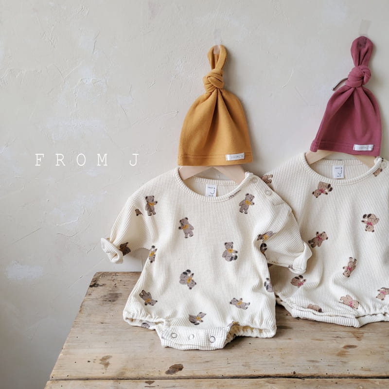 FROM J - Korean Children Fashion - #Kfashion4kids - Waffle Bear Romper - 9
