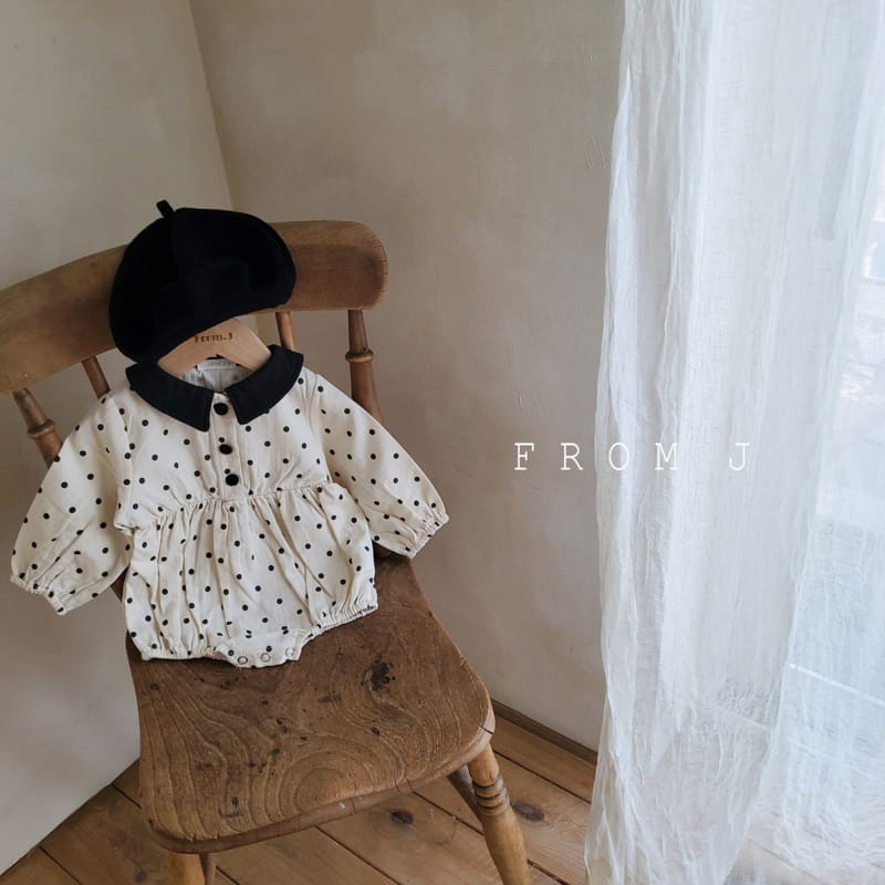 FROM J - Korean Children Fashion - #Kfashion4kids - Dot Collar Bodysuit