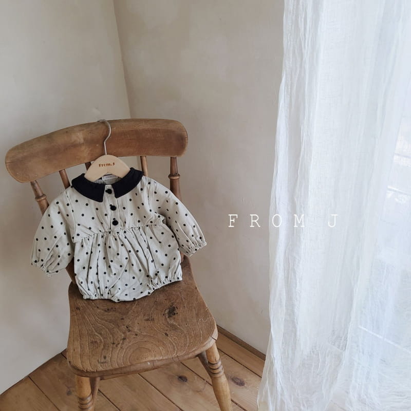 FROM J - Korean Children Fashion - #Kfashion4kids - Dot Collar Bodysuit - 2