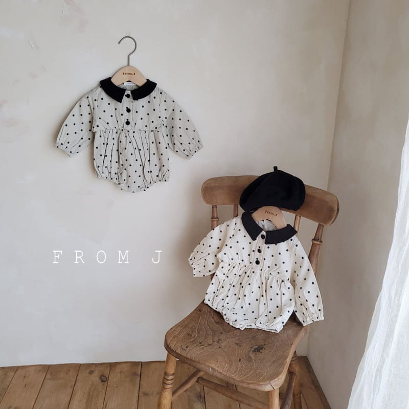 FROM J - Korean Children Fashion - #Kfashion4kids - Dot Collar Bodysuit - 3