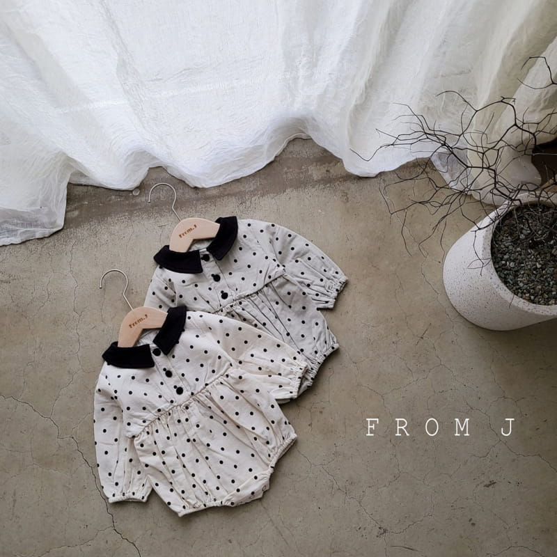 FROM J - Korean Children Fashion - #Kfashion4kids - Dot Collar Bodysuit - 8