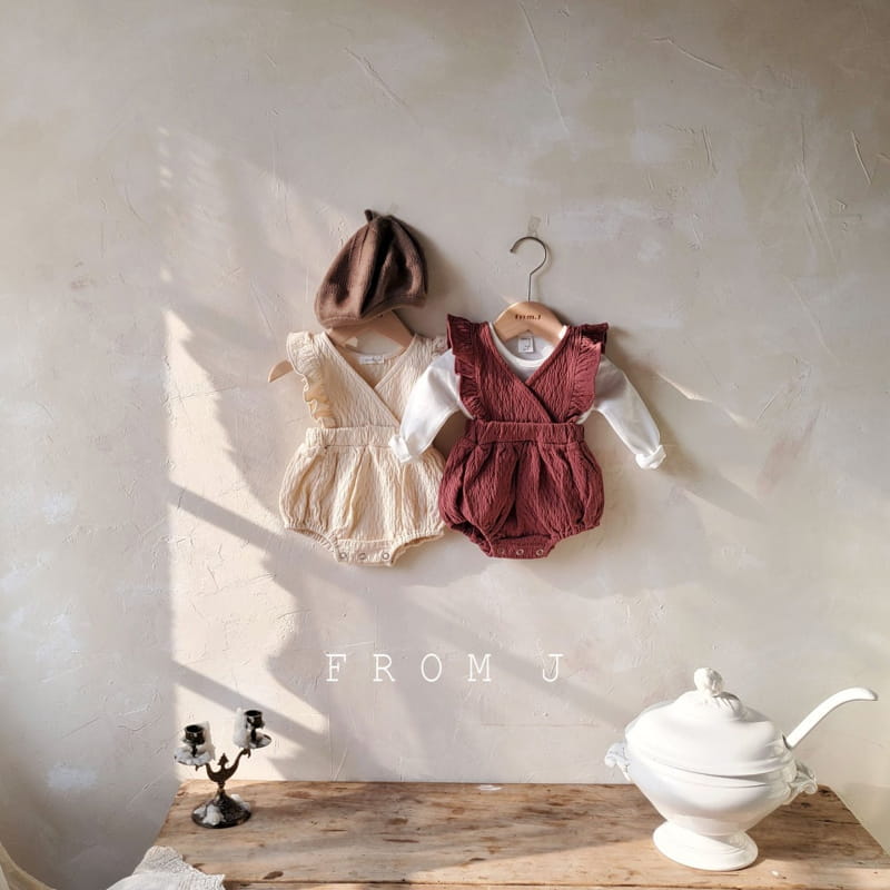 FROM J - Korean Children Fashion - #Kfashion4kids - Wrap Frill Suspender Bodysuit