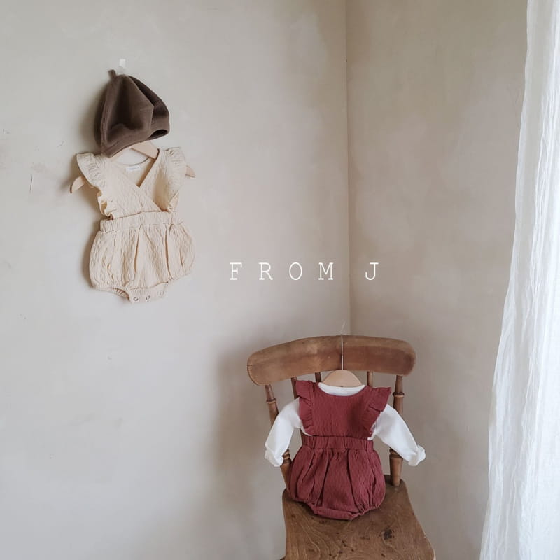 FROM J - Korean Children Fashion - #Kfashion4kids - Wrap Frill Suspender Bodysuit - 12