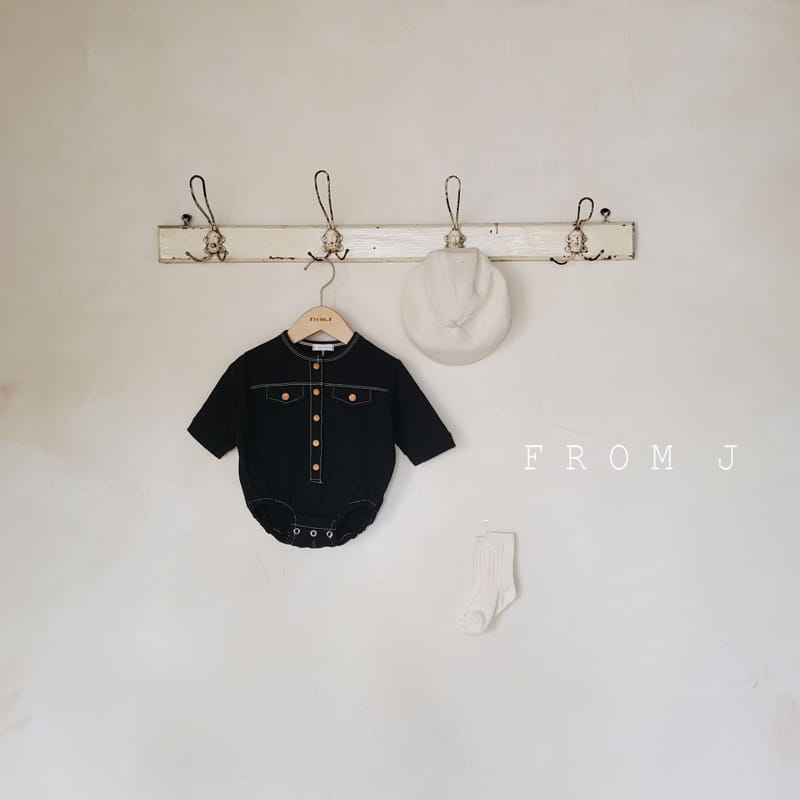 FROM J - Korean Children Fashion - #Kfashion4kids - Pocket Stitch Bodysuit