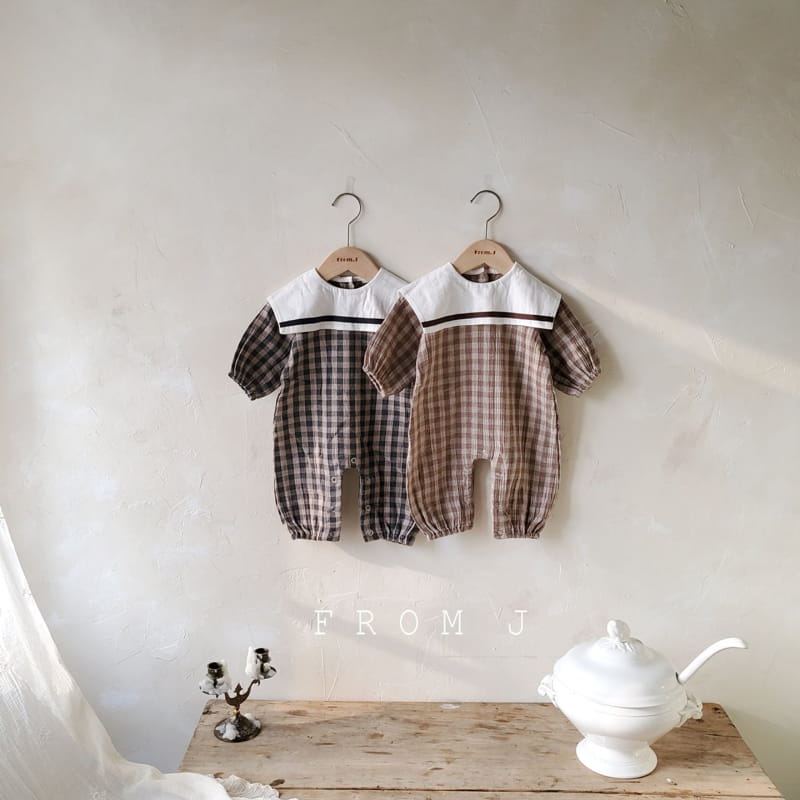 FROM J - Korean Children Fashion - #Kfashion4kids - Check Sailor Bodysuit