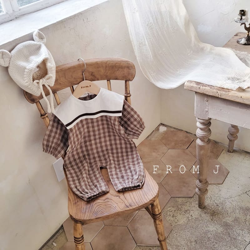 FROM J - Korean Children Fashion - #Kfashion4kids - Check Sailor Bodysuit - 2