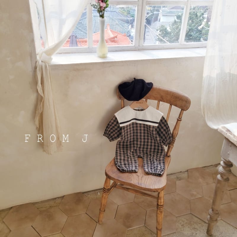 FROM J - Korean Children Fashion - #Kfashion4kids - Check Sailor Bodysuit - 5